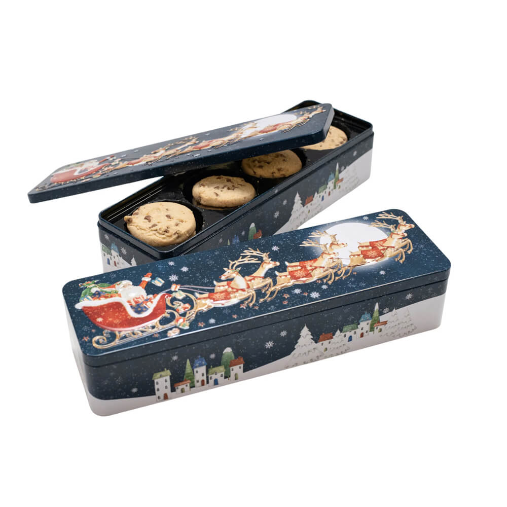 Farmhouse Biscuits Christmas Flying Santa Tin